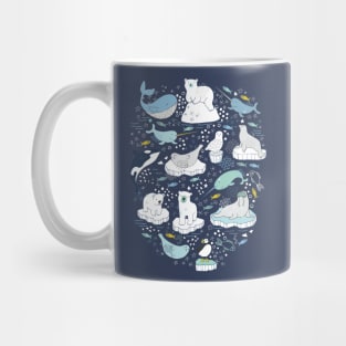 Arctic Animals - Cute animals floating on Icebergs by Cecca Designs Mug